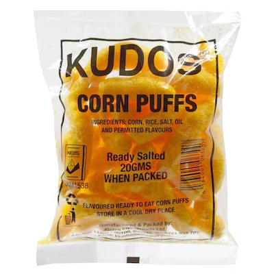KUDOS CORN PUFF READY SALTED 20G