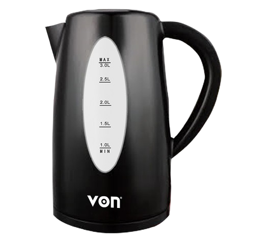 VON 3L CORDLESS KETTLE VSKL03BNK BLACK