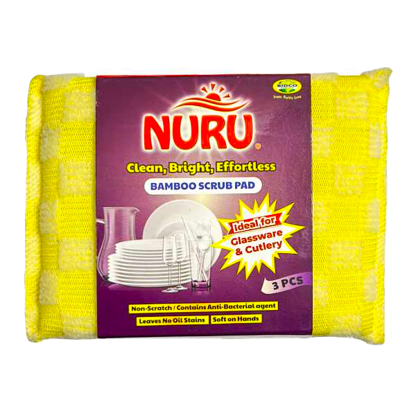 NURU SCRUB PAD BAMBOO 3 PACK