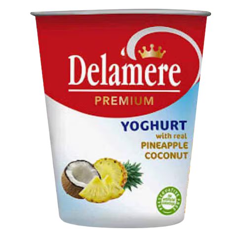 DELAMARE PREM P/APPLE & COCONUT FRT YOGHURT 250ML CUP