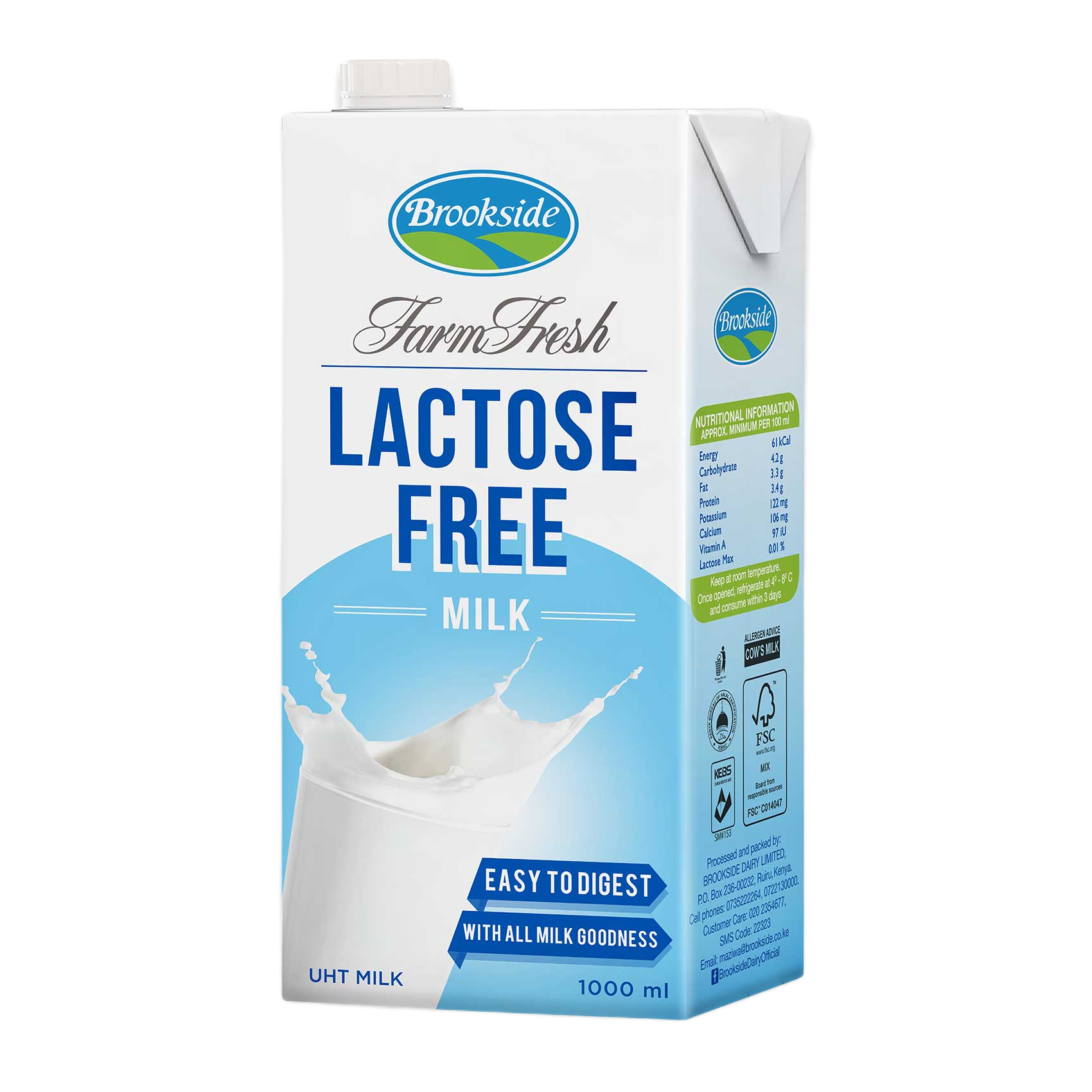 B/SIDE LACTOSE FREE UHT MILK 1L