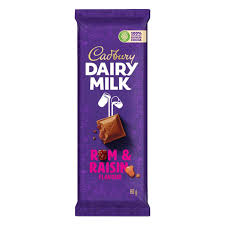 CADBURY RUM & RAISIN BAR 80G