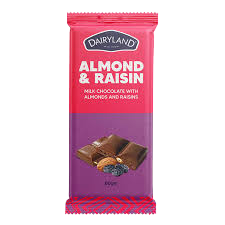 D/LAND ALMOND & RAISIN CHOC BAR 80G