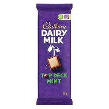 CADBURY D/MILK TOP DECK MINT CHOC BAR 80G