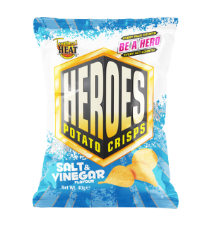 HEROES POTATO CRISPS SALT & VINEGAR 40G