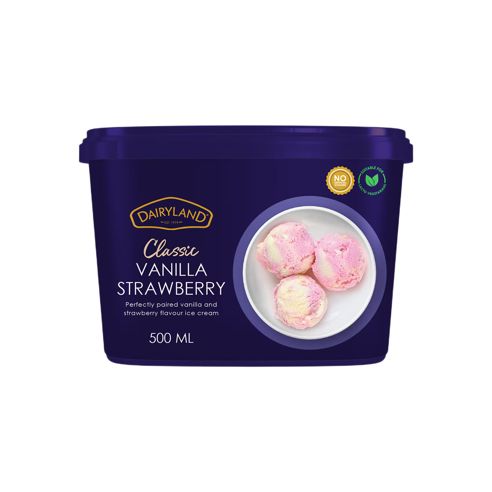 D/LAND ICE CREAM VANILLA/S.BERRY 500ML