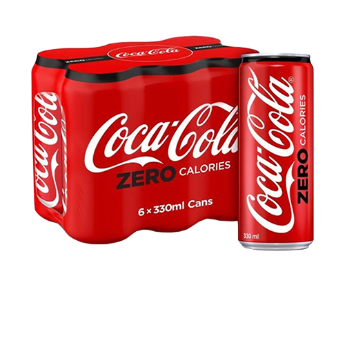 SODA COKE ZERO 6PK CAN 330ML