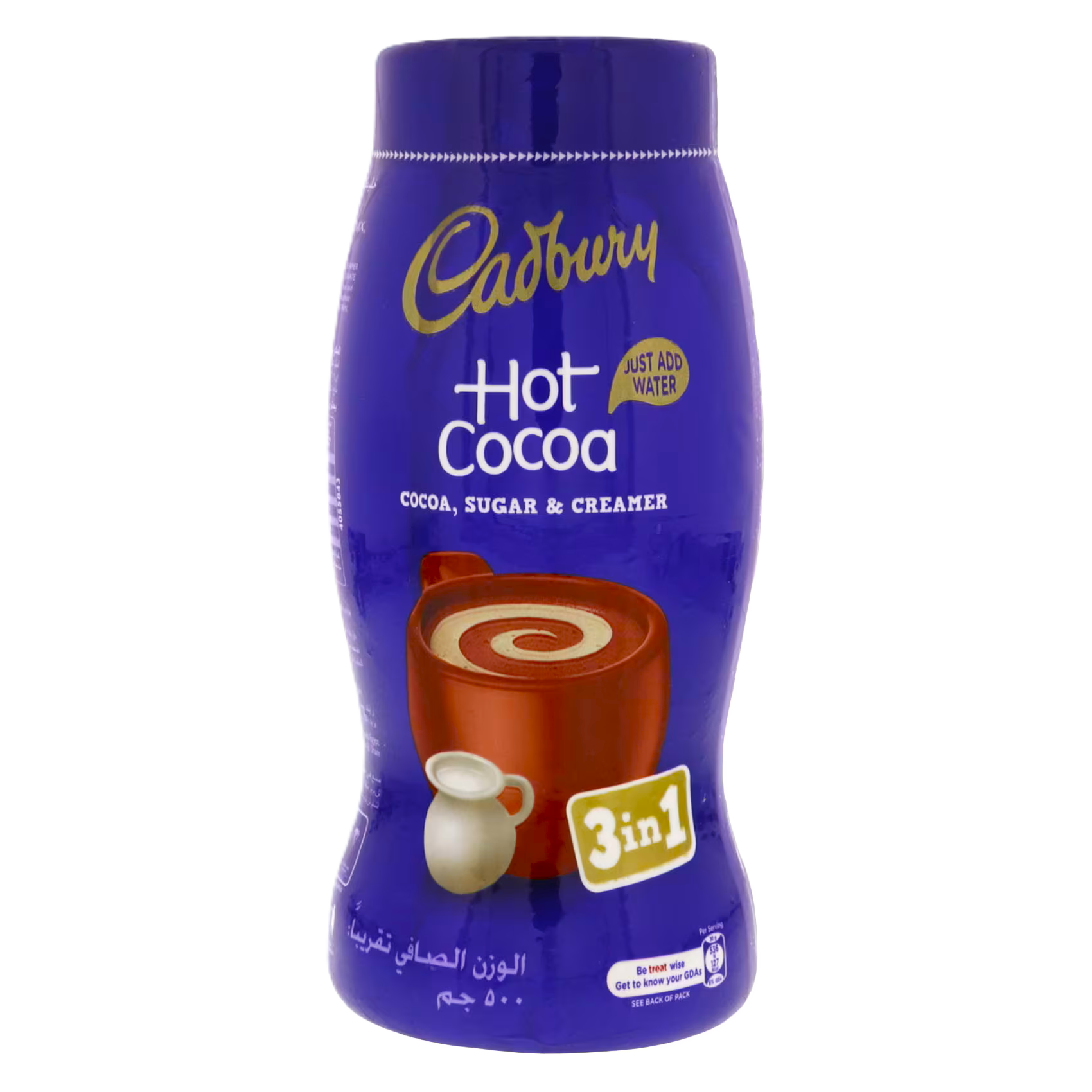 CADBURY COCOA HOT 3 IN 1 500G PL JAR