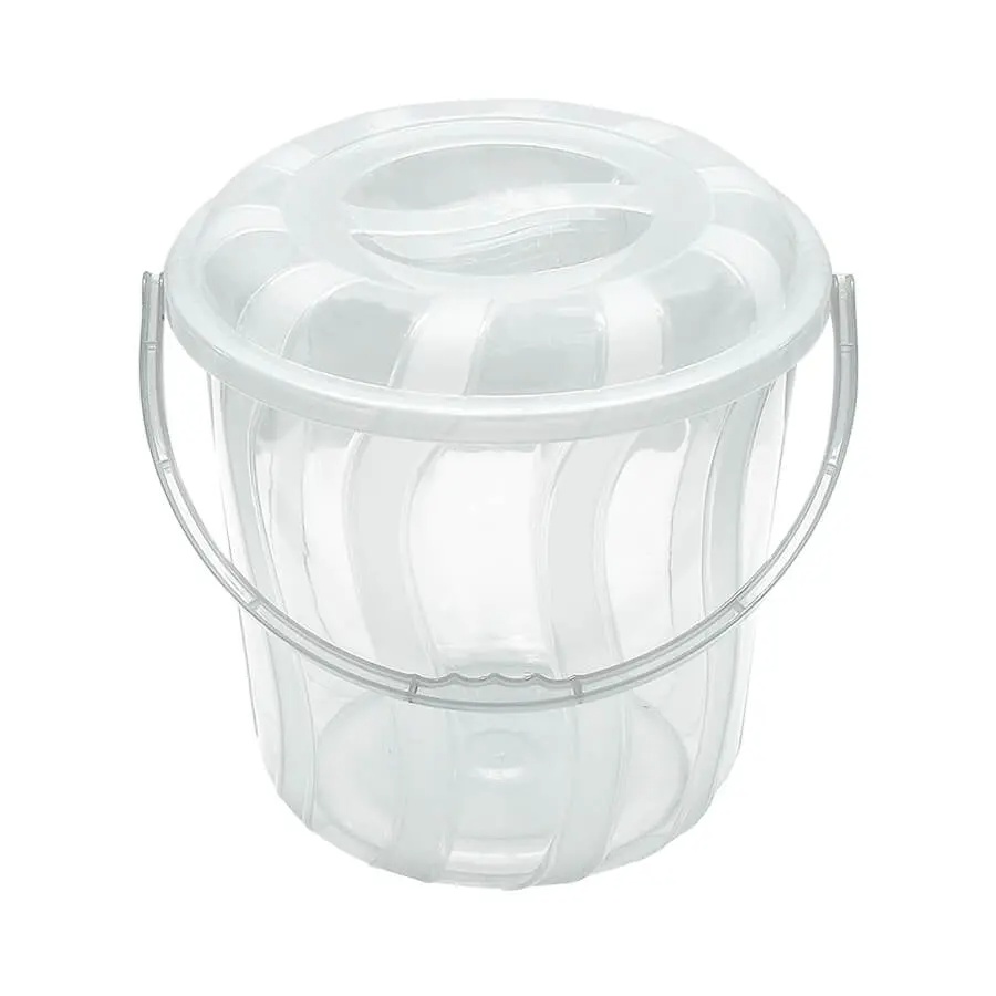 STRIPE BUCKET NO 10 W/LID CLEAR