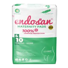 ENDOSAN MATERNITY PADS LARGE GOLD 10S