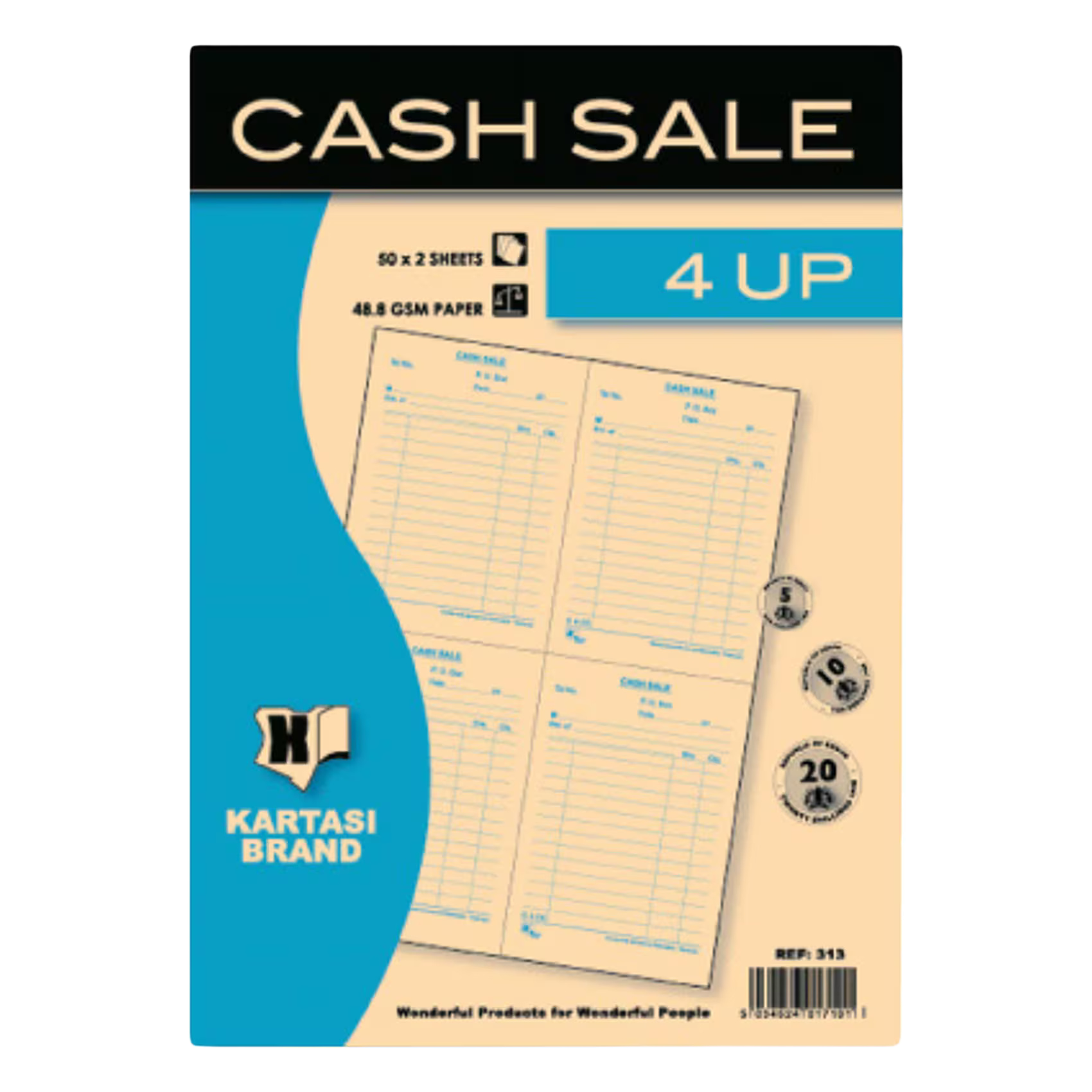 KB CASH SALE BKS 50X2 4 UP #313