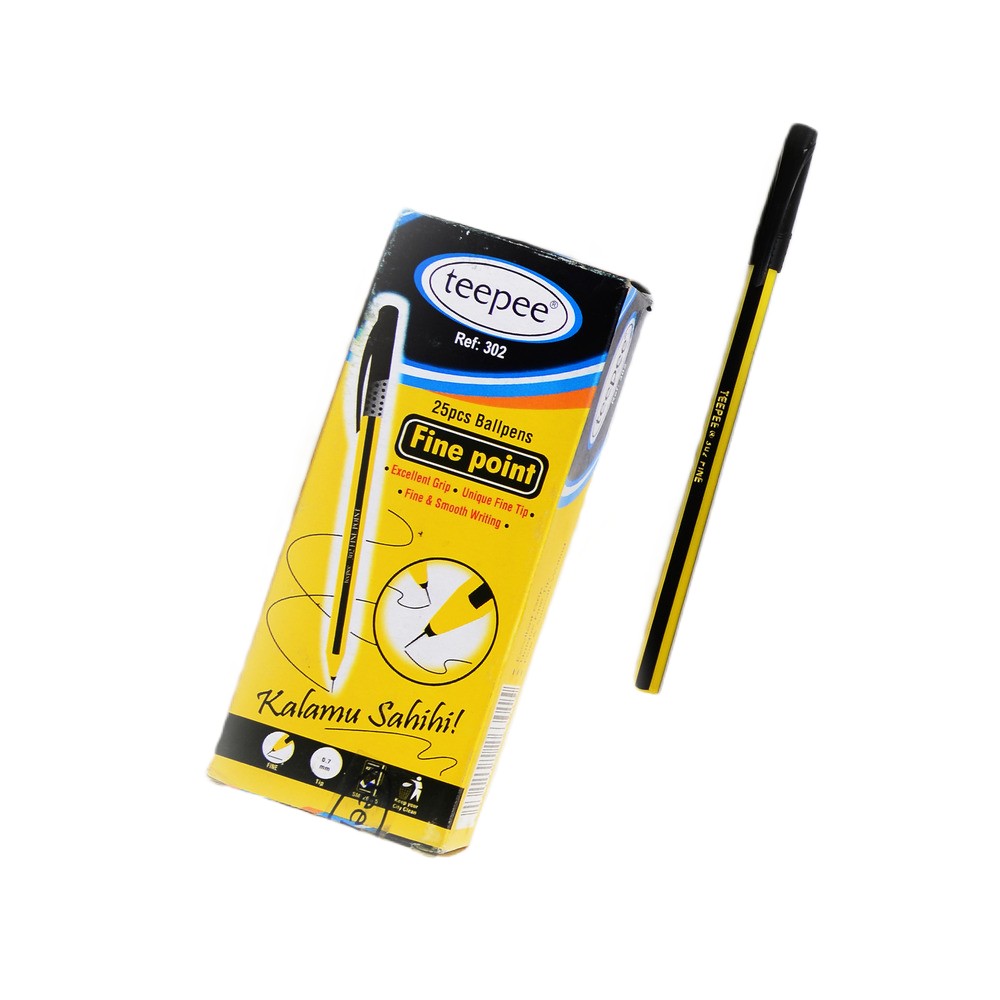 BALL PEN TEEPEE FINE TIP 302 BLACK